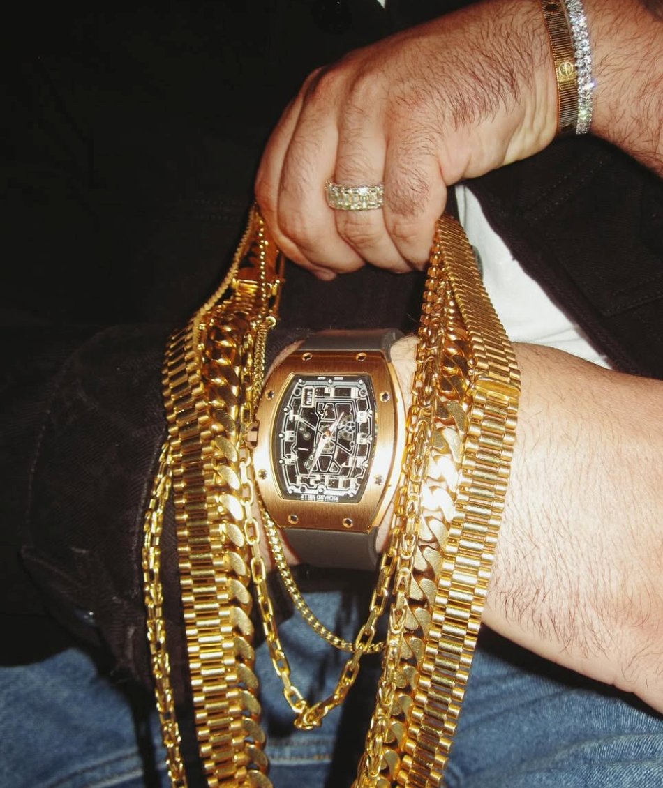 Gold chains and Richard Mille